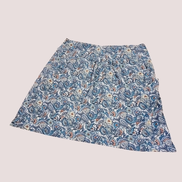 Royal Robbins Skirt Womens Large Standard Fit Blue Paisley Casual pockets - Picture 1 of 6